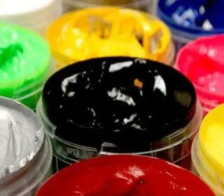 Standard waterbased screen printing ink for fabric paper board and card