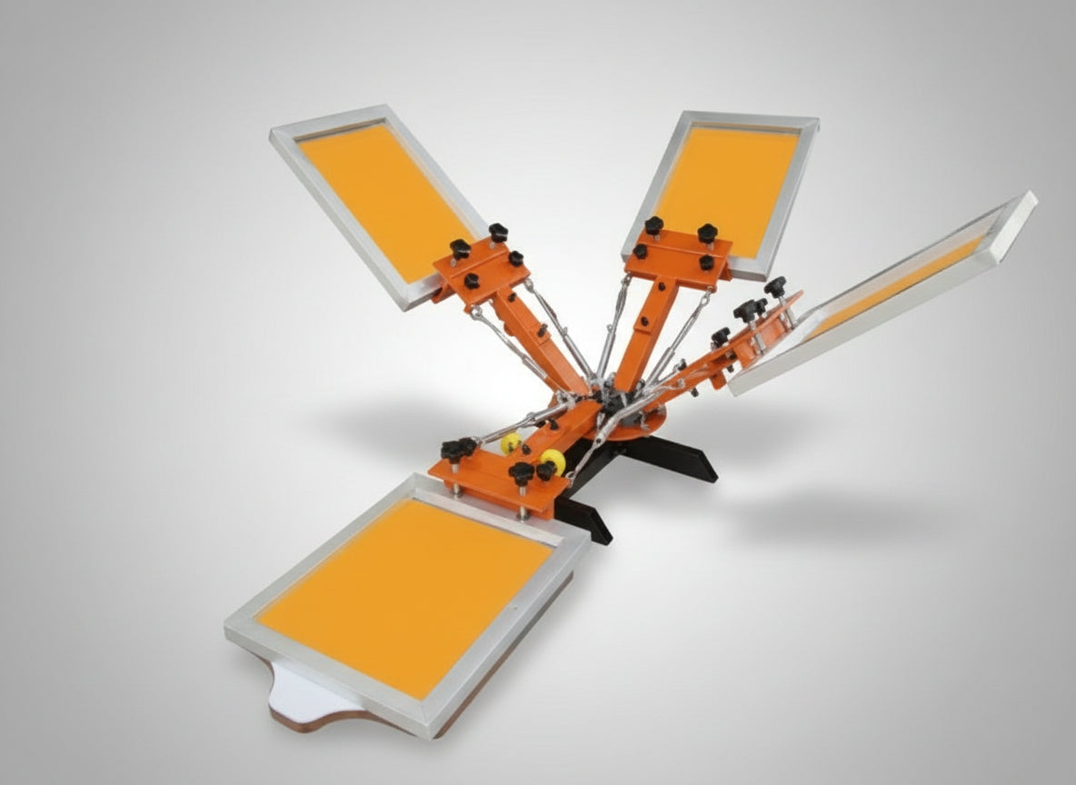 screen printing press 4 colour carousel