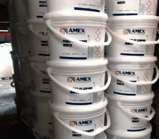 AMEX Cinque White plastisol ink buckets, phthalate-free, perfect for screen printing, creamy texture, opaque finish.