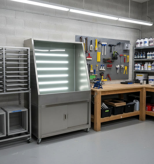 Washout Booth Stainless Steel with Backlight/Shower Art2Silkscreen