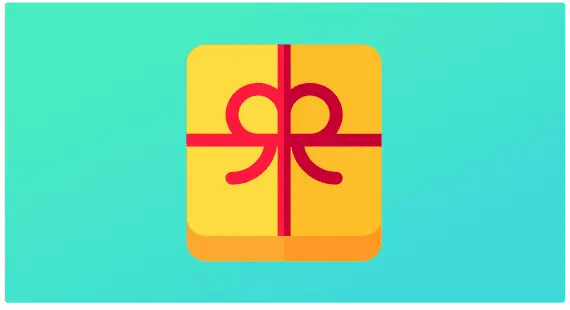 Digital gift card graphic with a yellow gift box design, perfect for screen printing gifts from our online store.