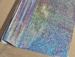 SILVER GLITTER HOLOGRAPHIC FOIL 610mm x 10 Meter roll Art2Silkscreen