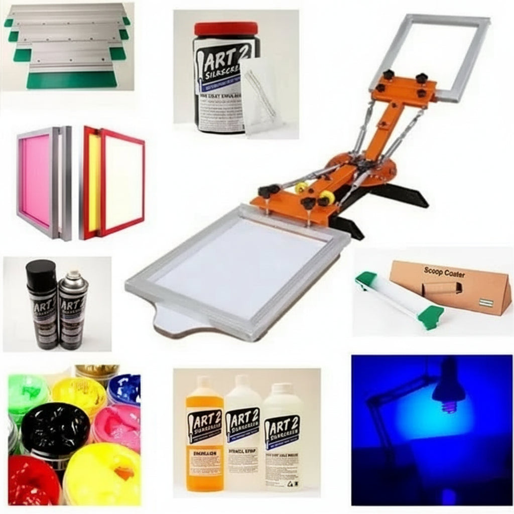 2 colour screen printing kit tabletop work from home starter kit